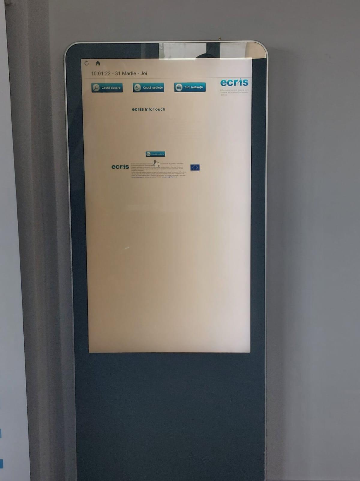 Infokiosk interactiv pentru instanțele de judecată din România